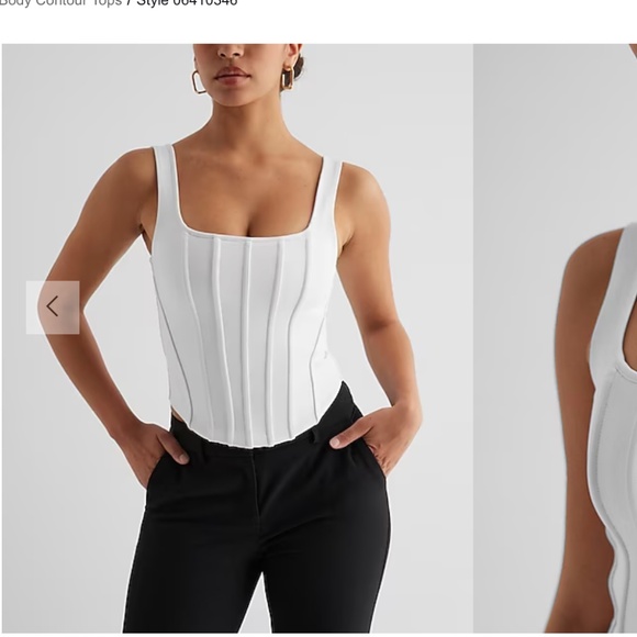 Express Tops - NWT Small Express Blue High Compression Fitted Corset Cropped Tank